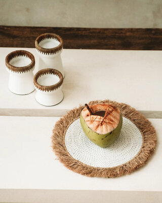 Bazar Bizar De Seagrass Raffia Placemat - Wit Naturel