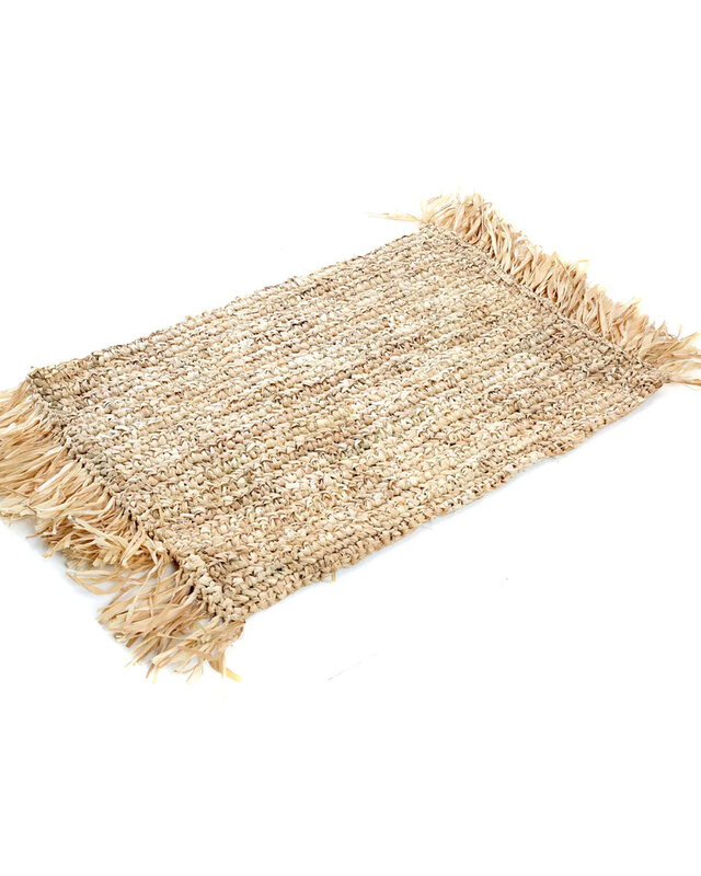 Bazar Bizar De Fringe Raffia Placemat Rechthoeking - Naturel