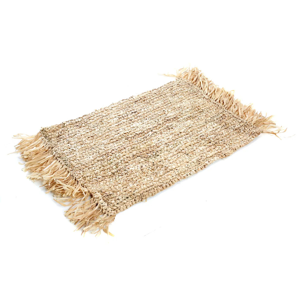 Bazar Bizar De Fringe Raffia Placemat Rechthoeking - Naturel