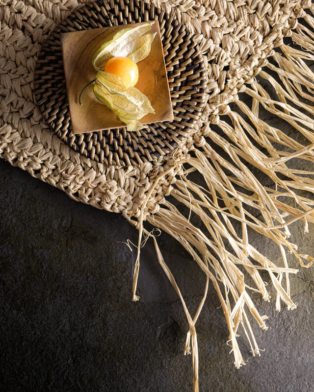 Bazar Bizar De Fringe Raffia Placemat Rechthoeking - Naturel