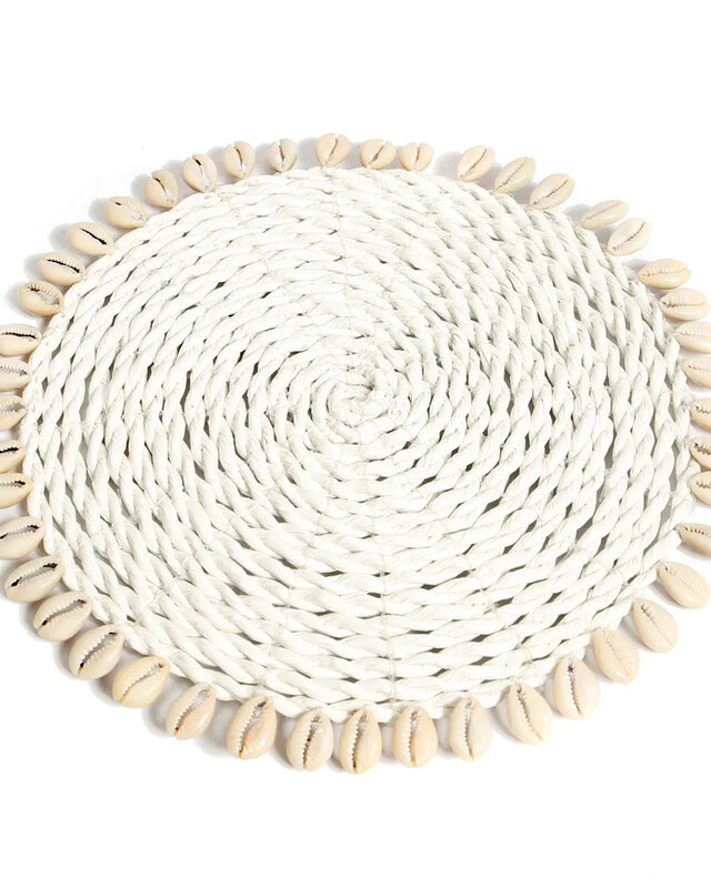 Bazar Bizar De Seagrass Shell Pannenonderzetter - Wit