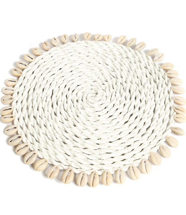 Bazar Bizar De Seagrass Shell Pannenonderzetter - Wit