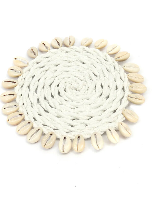 Bazar Bizar De Seagrass Shell Onderzetter - Wit