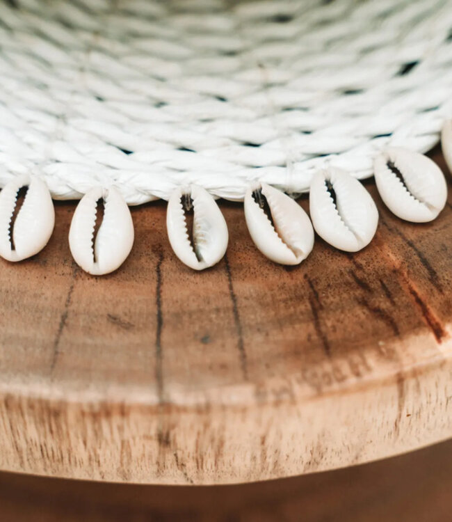 Bazar Bizar De Seagrass Shell Pannenonderzetter - Wit
