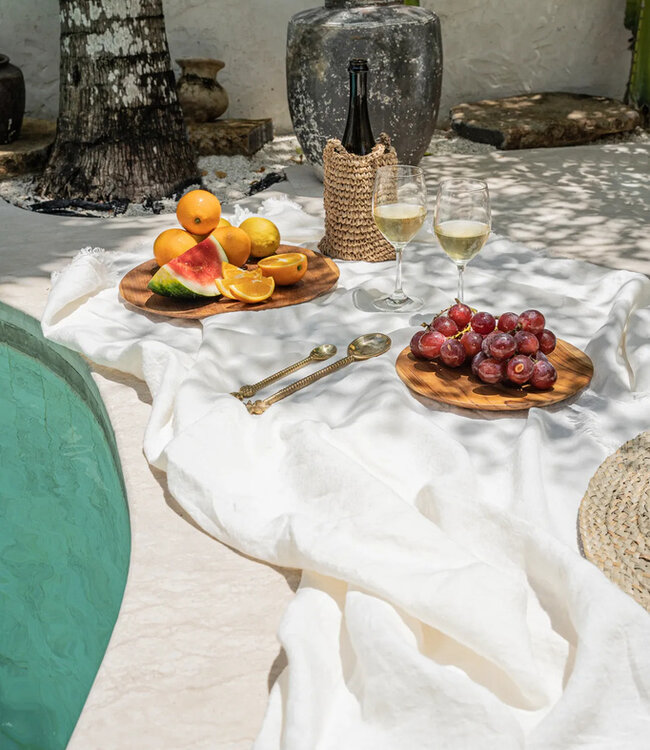 Bazar Bizar Het Linnen Tafelkleed - Wit - 150x200