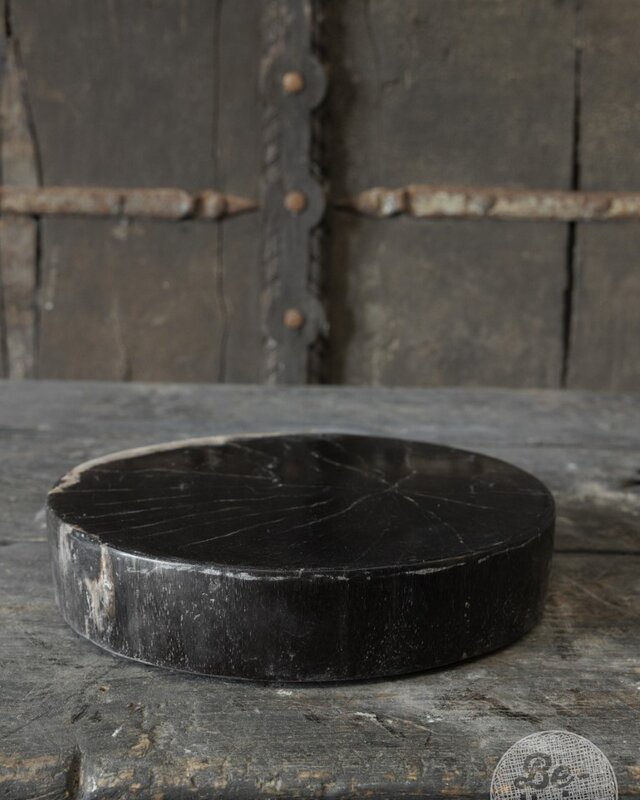 Be-Uniq Schijf Versteend Hout | Indonesie | D25 x H5 cm