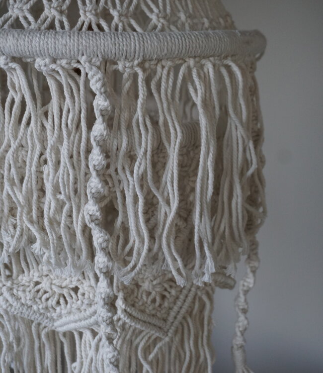 Rene Houtman Hanglamp Macramé | Wit | H196 x D40 cm