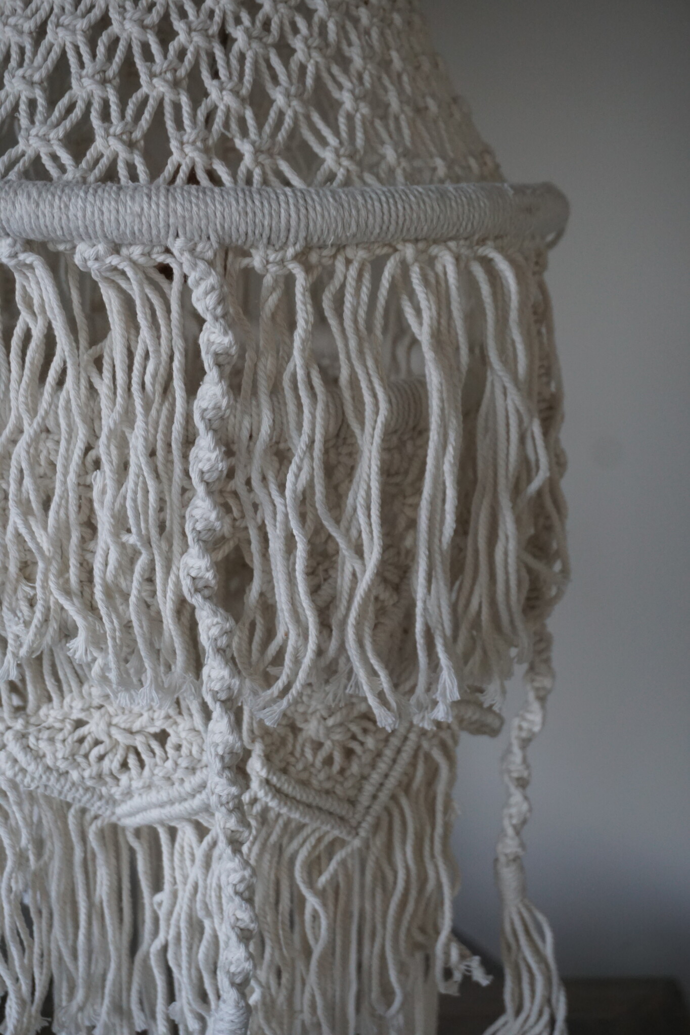Rene Houtman Hanglamp Macramé | Wit | H196 x D40 cm