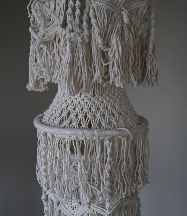 Rene Houtman Hanglamp Macramé | Wit | H196 x D40 cm