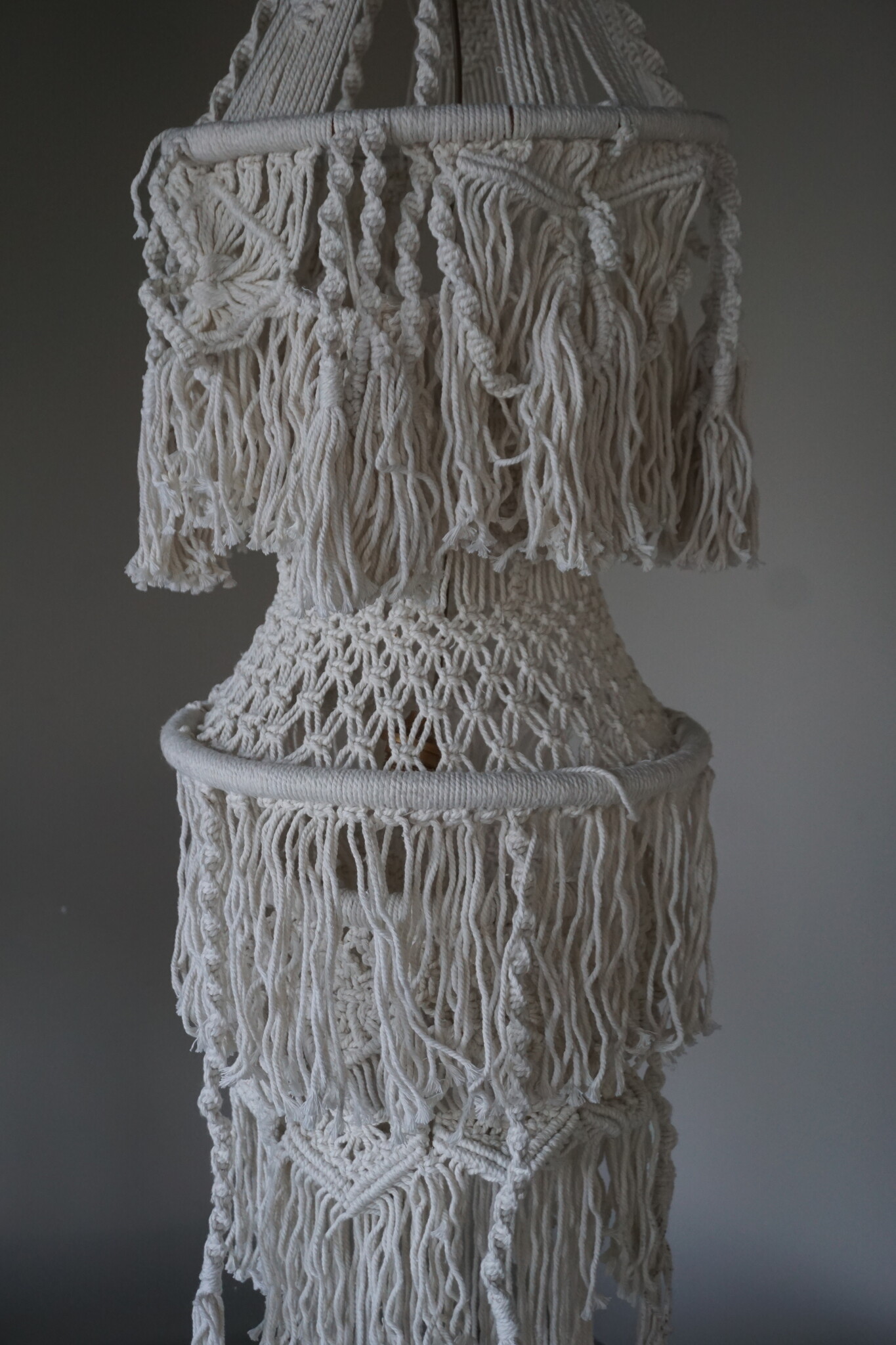 Rene Houtman Hanglamp Macramé | Wit | H196 x D40 cm