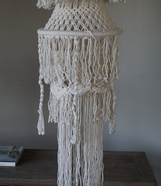 Rene Houtman Hanglamp Macramé | Wit | H196 x D40 cm