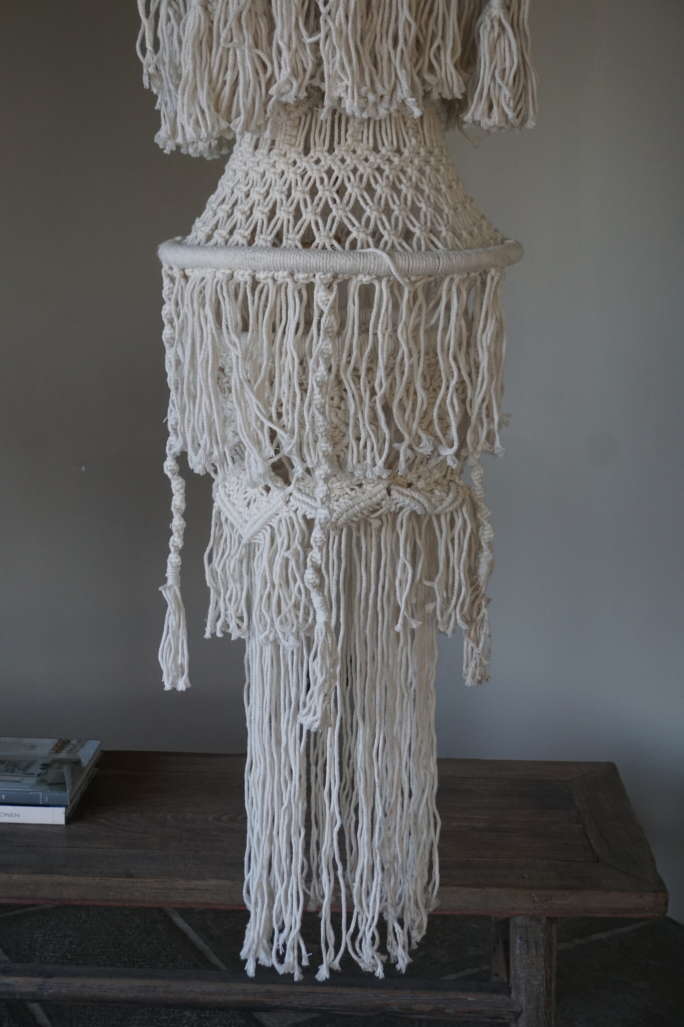 Rene Houtman Hanglamp Macramé | Wit | H196 x D40 cm
