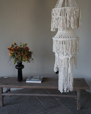 Rene Houtman Hanglamp Macramé | Wit | H196 x D40 cm
