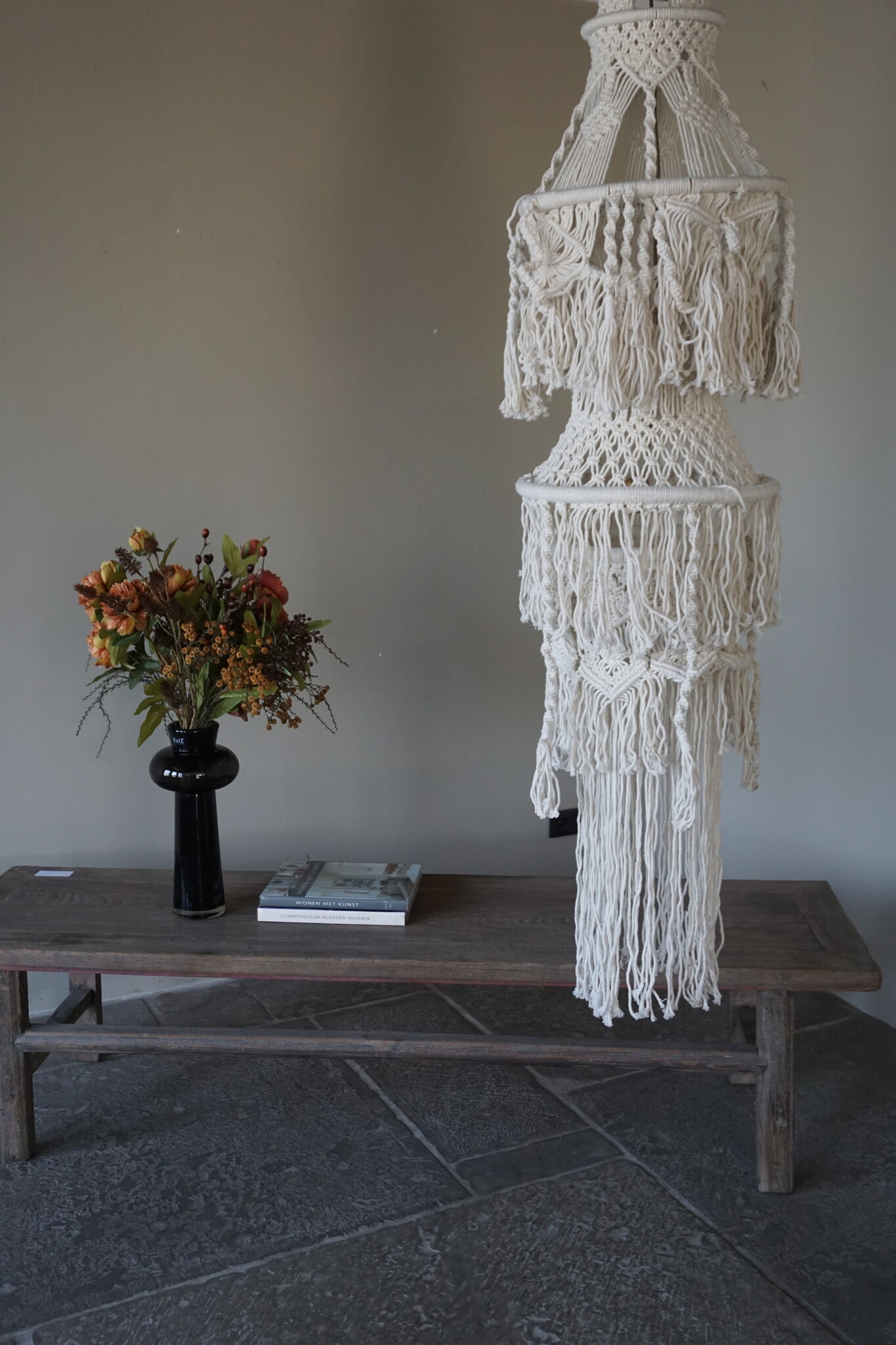 Rene Houtman Hanglamp Macramé | Wit | H196 x D40 cm
