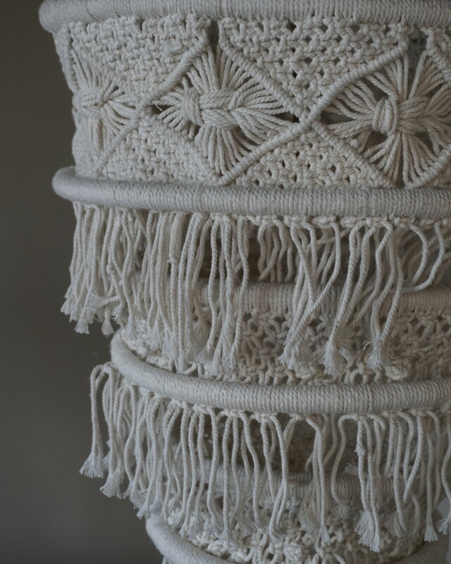 Rene Houtman Hanglamp Macramé | Wit | H212 x D50 cm