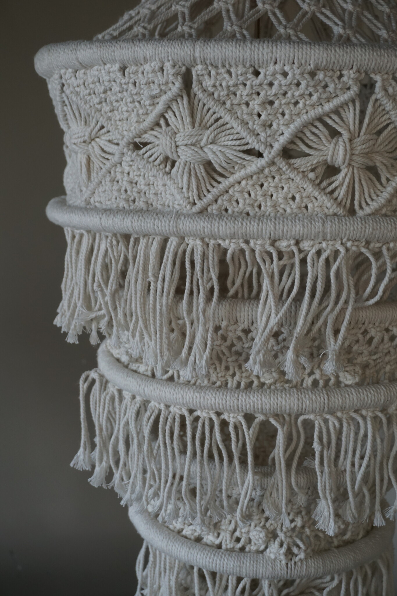 Rene Houtman Hanglamp Macramé | Wit | H212 x D50 cm