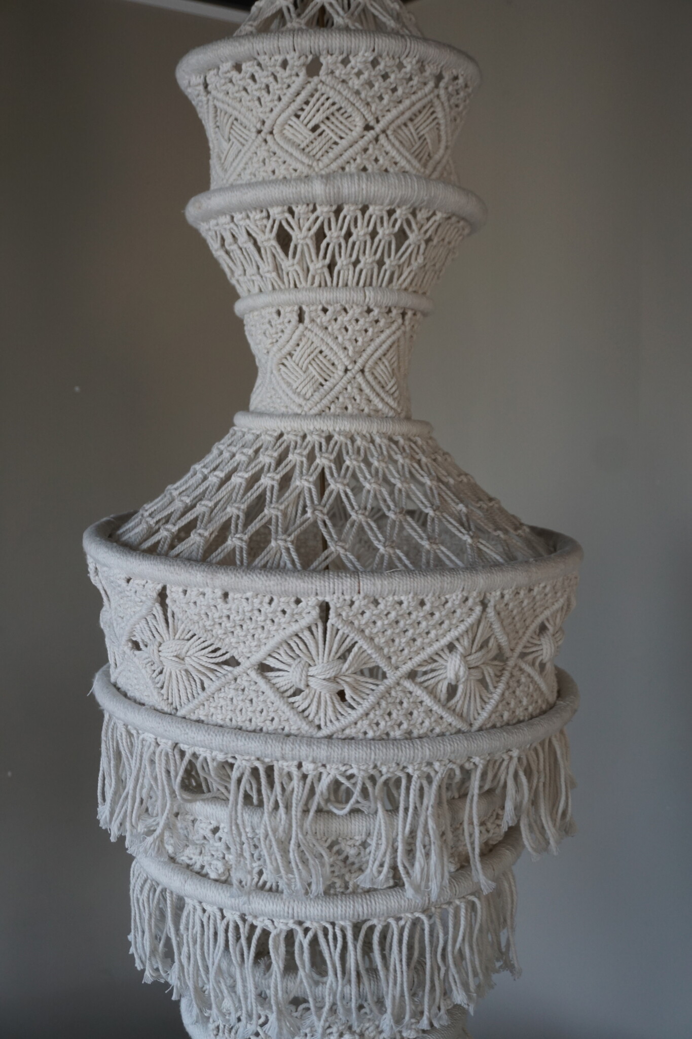 Rene Houtman Hanglamp Macramé | Wit | H212 x D50 cm