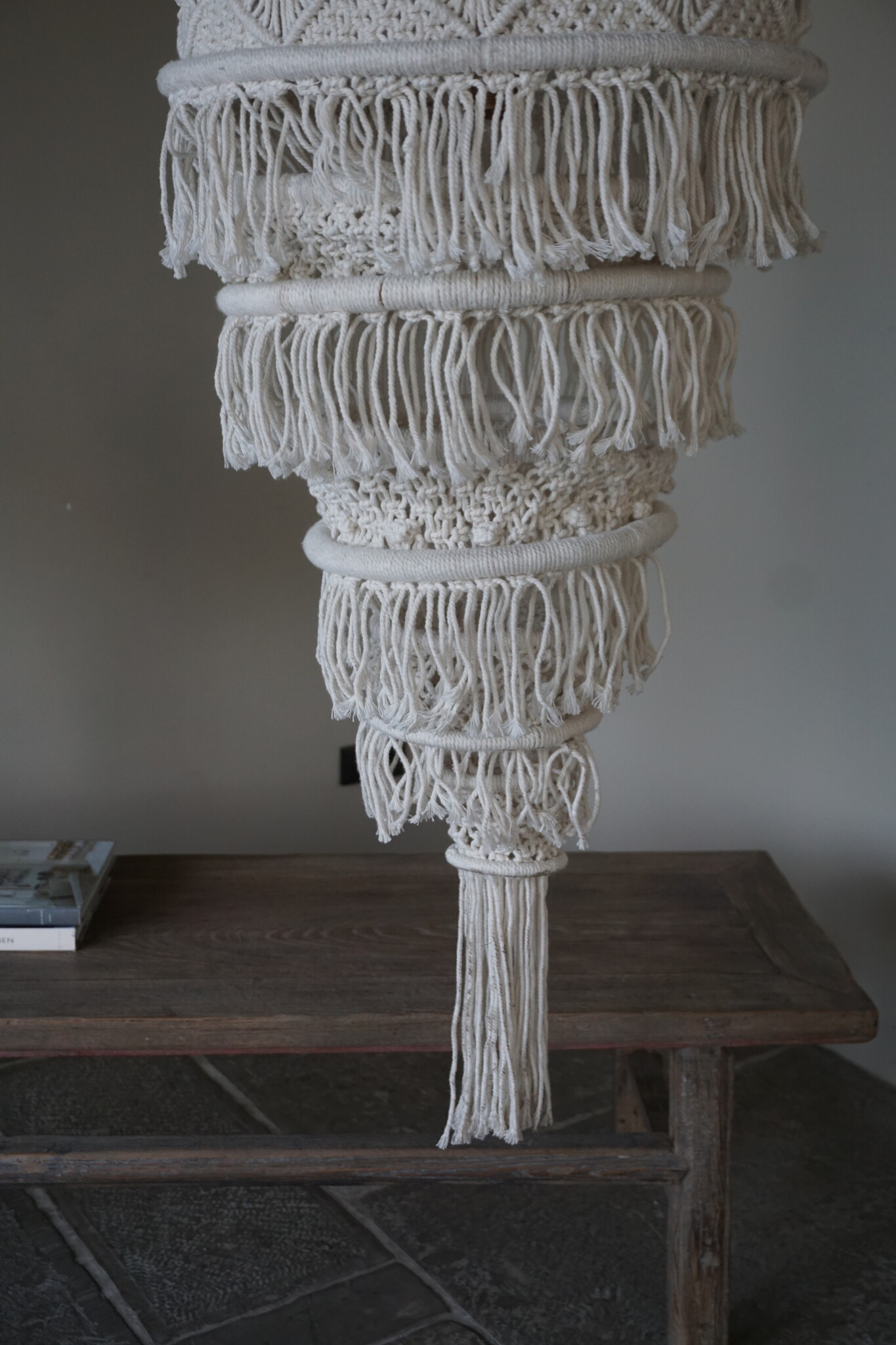 Rene Houtman Hanglamp Macramé | Wit | H212 x D50 cm