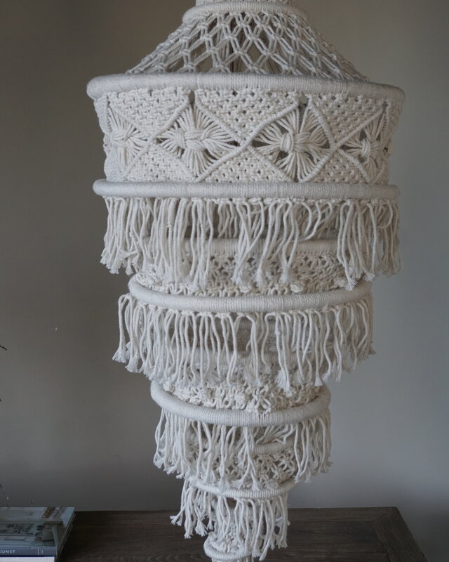 Rene Houtman Hanglamp Macramé | Wit | H212 x D50 cm