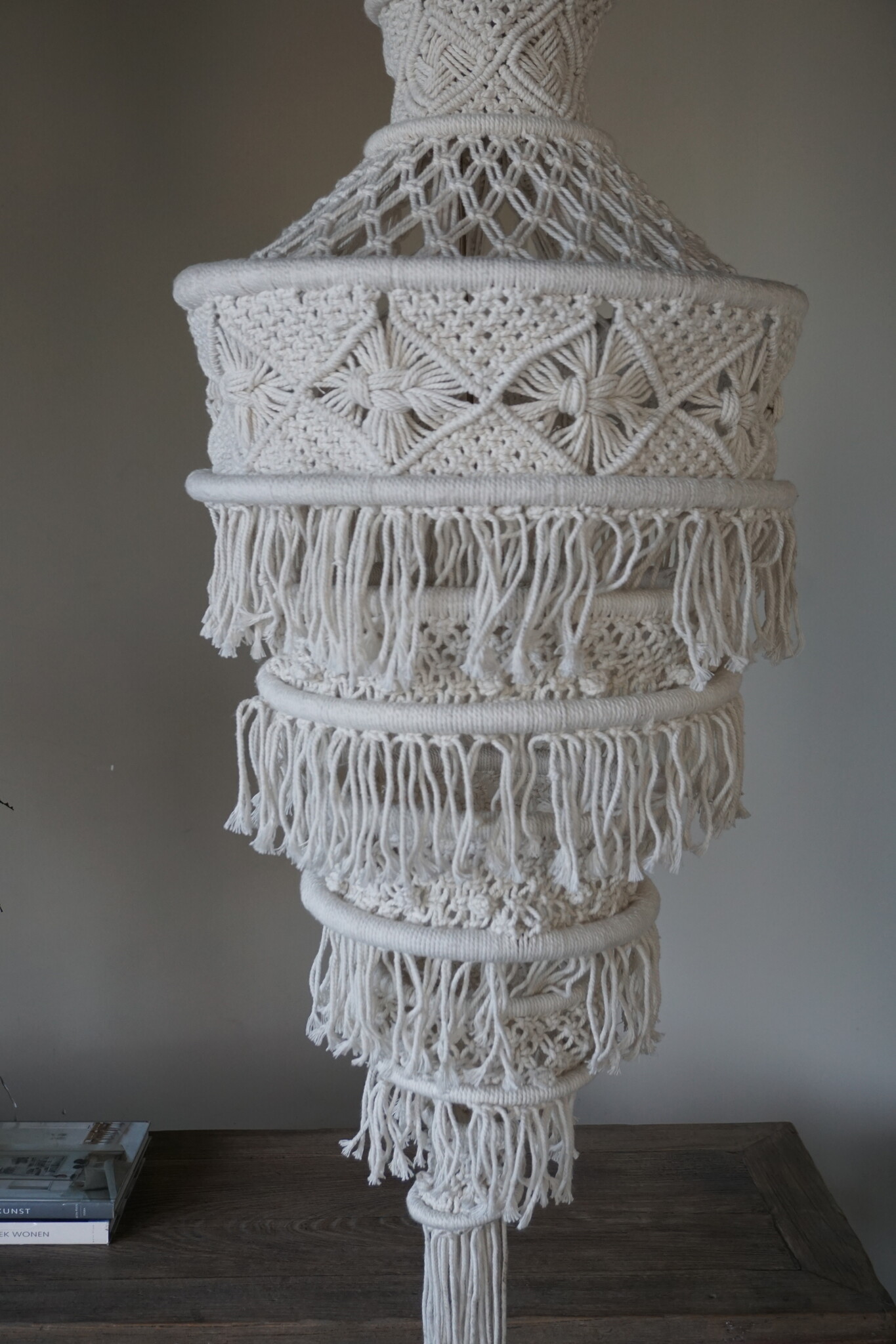 Rene Houtman Hanglamp Macramé | Wit | H212 x D50 cm