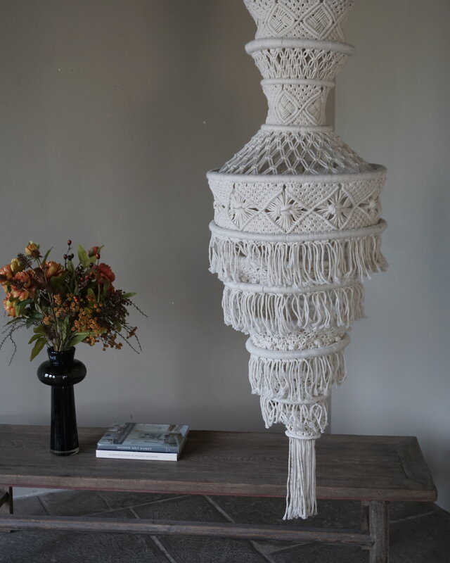 Rene Houtman Hanglamp Macramé | Wit | H212 x D50 cm