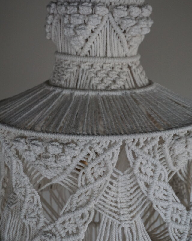 Rene Houtman Hanglamp Macramé | Wit | H110 x D36 cm