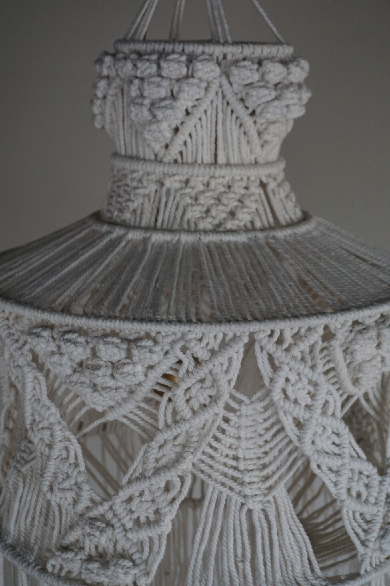 Rene Houtman Hanglamp Macramé | Wit | H110 x D36 cm