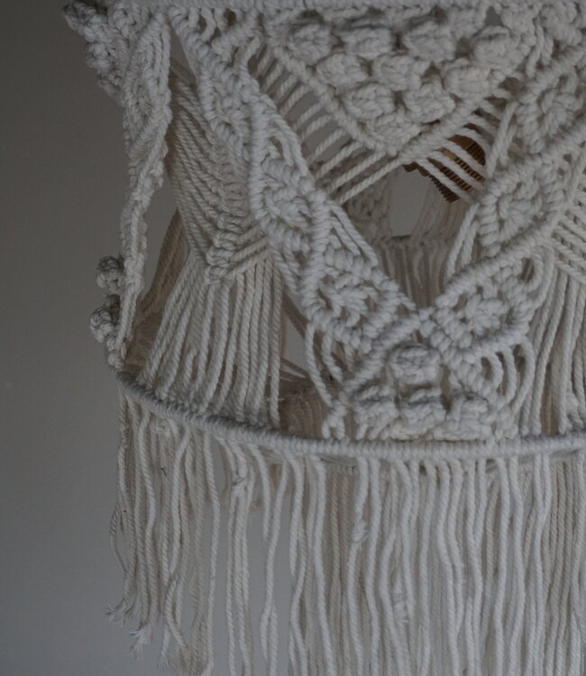 Rene Houtman Hanglamp Macramé | Wit | H110 x D36 cm