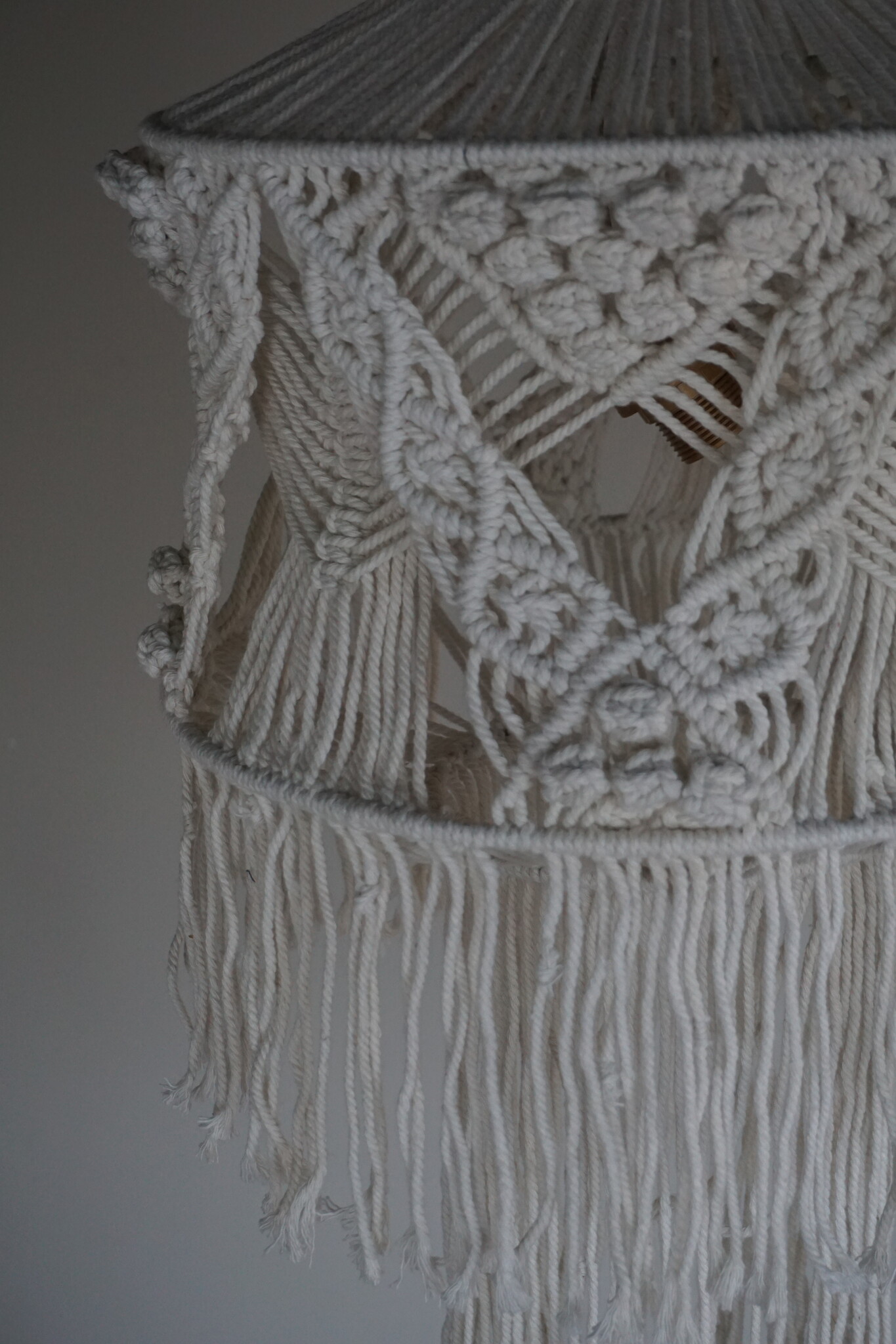 Rene Houtman Hanglamp Macramé | Wit | H110 x D36 cm