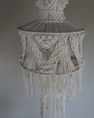 Rene Houtman Hanglamp Macramé | Wit | H110 x D36 cm