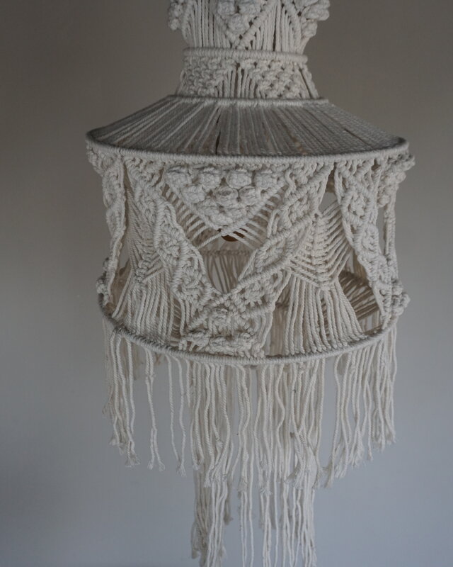Rene Houtman Hanglamp Macramé | Wit | H110 x D36 cm