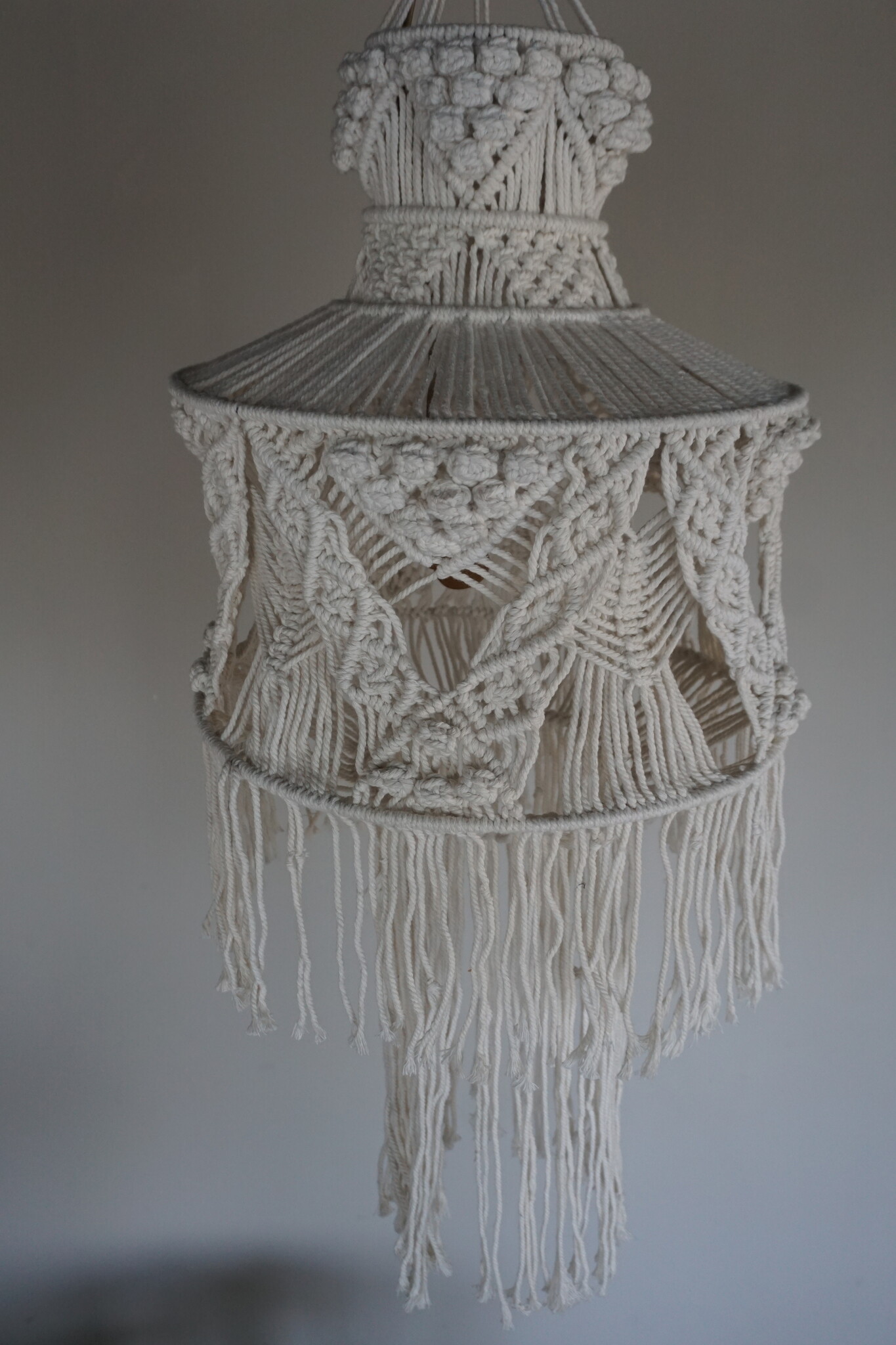 Rene Houtman Hanglamp Macramé | Wit | H110 x D36 cm