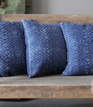 Be-Uniq Sierkussens Indigo | Set van 2 | Dessin C | H45 x B45 cm