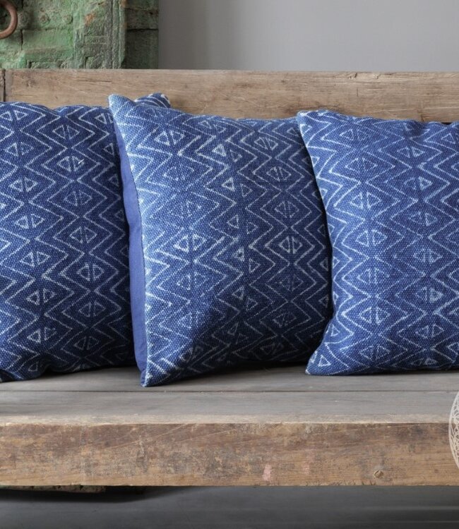 Be-Uniq Sierkussens Indigo | Set van 2 | Dessin C | H45 x B45 cm