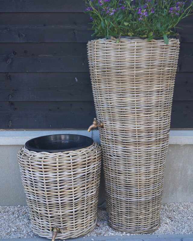 Rene Houtman Regenton Rotan Grijs D49/30 x H107cm (50 Liter)