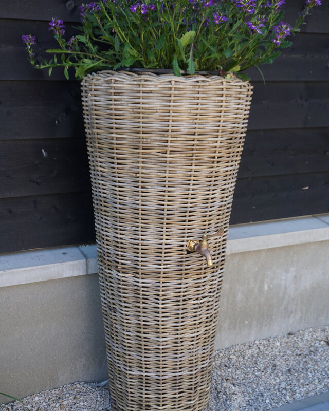 Rene Houtman Regenton Rotan Grijs D49/30 x H107cm (50 Liter)