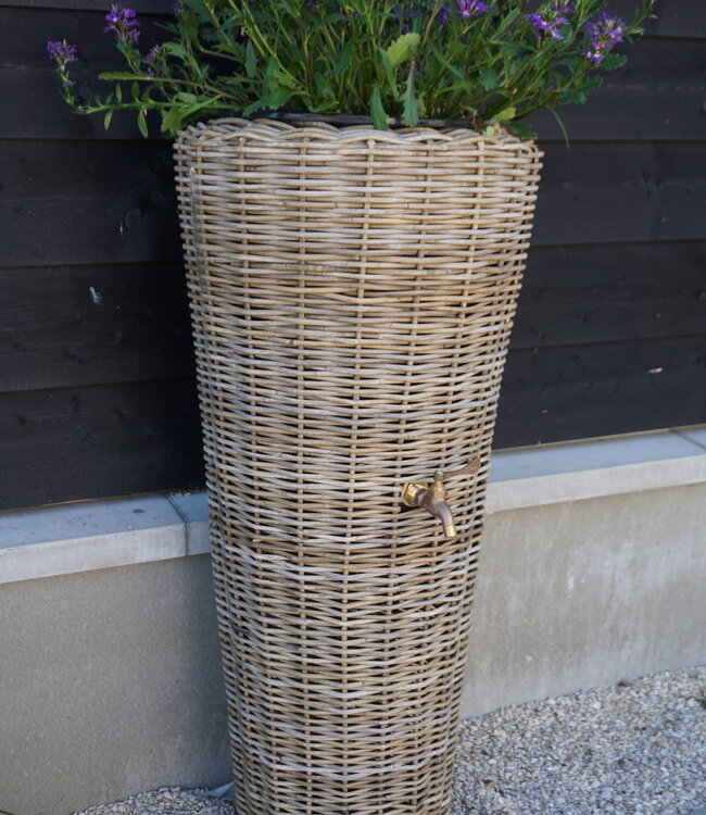 Rene Houtman Regenton Rotan Grijs D49/30 x H107cm (50 Liter)