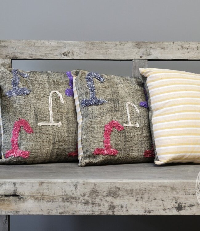 Be-Uniq Sierkussen L | Kleurrijk Motief | H45 x B45 cm