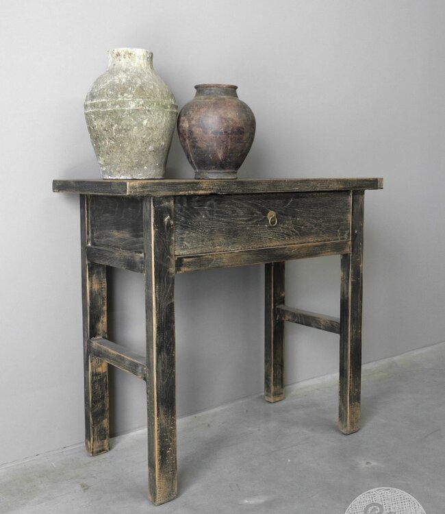 Be-Uniq Wandtafel | Rustiek Zwart | H82 x B90 x D40 cm