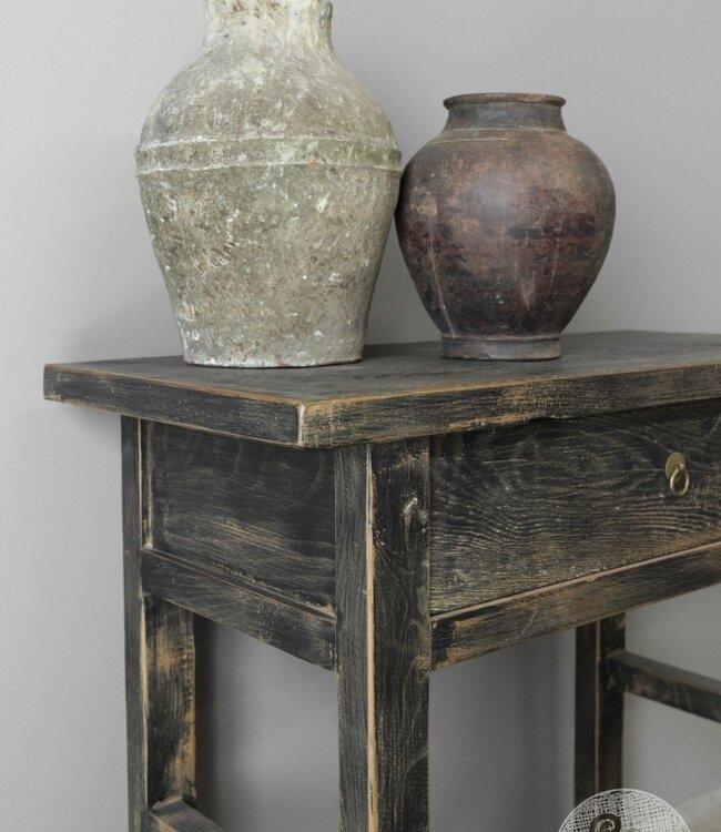 Be-Uniq Wandtafel | Rustiek Zwart | H82 x B90 x D40 cm