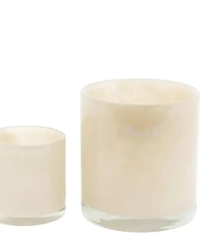 DutZ Kaarsenglas | Beige | H15 x D10 cm