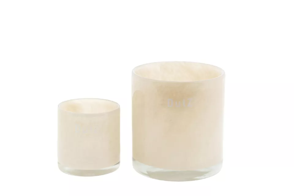 DutZ Kaarsenglas | Beige | H15 x D10 cm