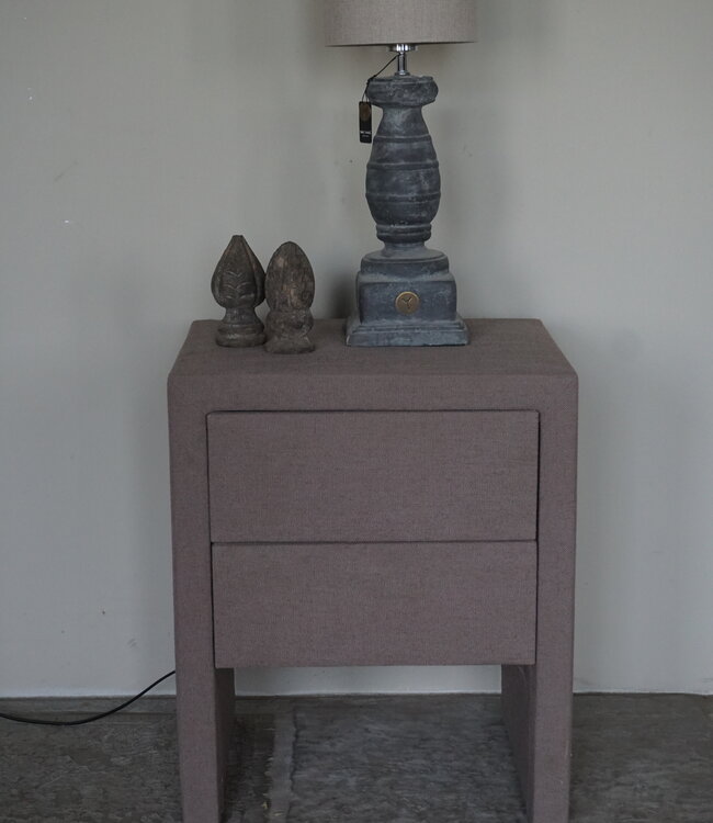 Rene Houtman Nachtkastje Stof | 2 Laden | H61xB50xD40 cm