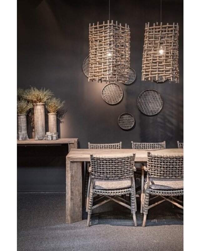 Gommaire Hanglamp Fitz | CL Rattan | Antraciet | H70xB40xD40 cm