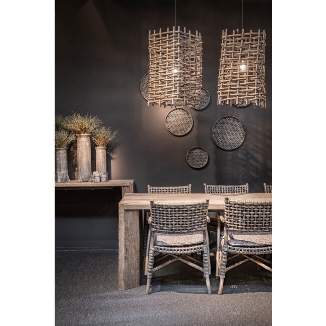 Gommaire Hanglamp Fitz | CL Rattan | Antraciet | H70xB40xD40 cm