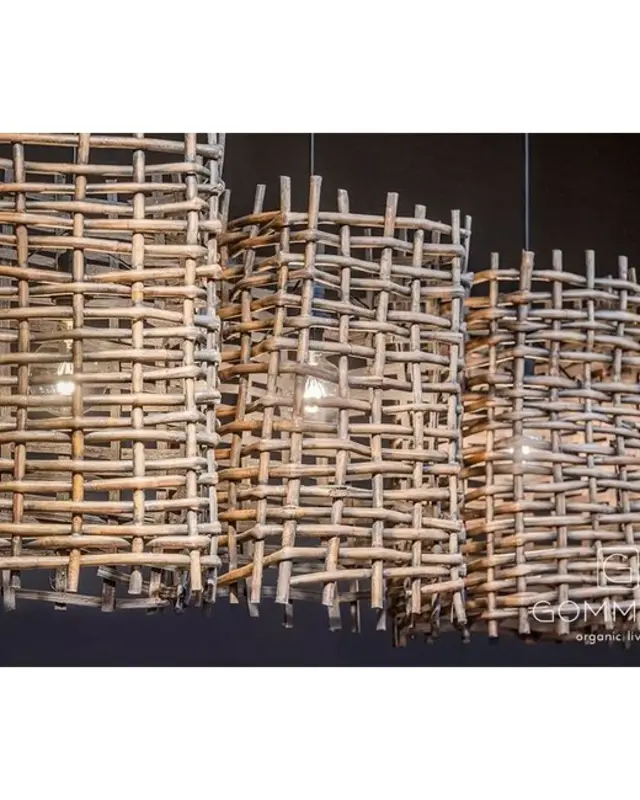 Gommaire Hanglamp Fitz | CL Rattan | Antraciet | H70xB40xD40 cm