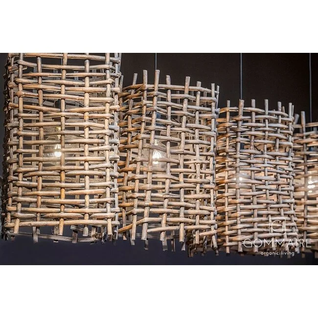 Gommaire Hanglamp Fitz | CL Rattan | Antraciet | H70xB40xD40 cm
