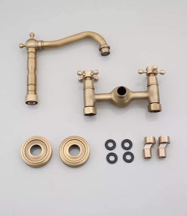 Rene Houtman Nostalgische Bronskleurige Badkraan Klassiek