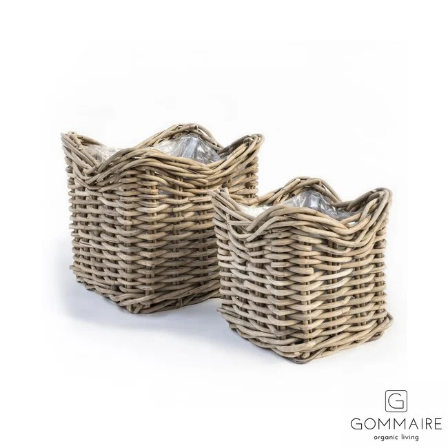 Gommaire Plantenbak Nicolas | Set Van 2 | Rattan