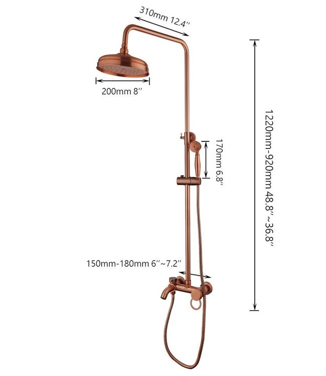 Rene Houtman Nostalgische Opbouw Regendouche - Koper